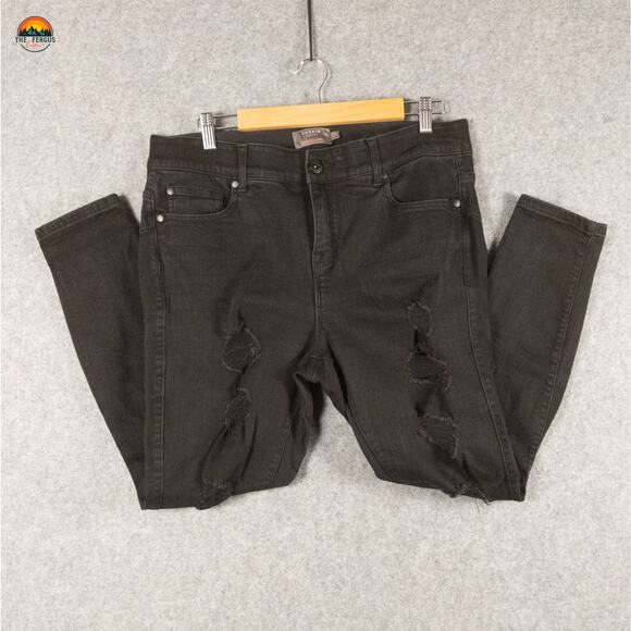 Torrid Bombshell Skinny Jeans Black Distressed Premium Stretch Women's Size 14S - Picture 4 of 12